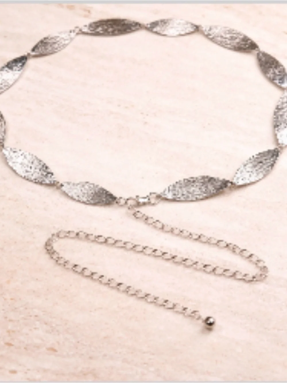 49 inch silver Leaf Chain Waist Belt - Women Jewelry